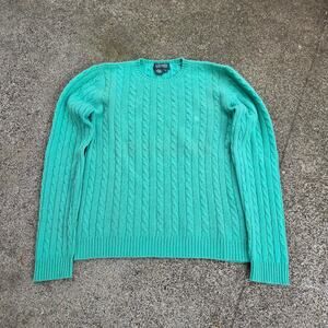 Vtg LAUREN RALPH LAUREN Earthtone Minimal Fair Isle Knit Cashmere Sweater M Fit